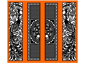 Mẫu cổng CNC 4 cánh trống đồng chim công