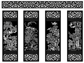 Mẫu cổng mai lan cúc trúc cnc