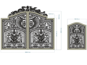 Mẫu cổng mẫu biệt thự chính phụ cắt cnc