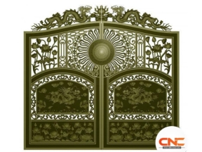 Mẫu cổng phù điêu sen rồng cnc thiết kế jdp