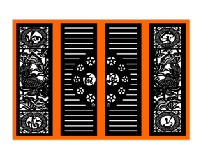 Mẫu cổng sắt CNC 4 cánh tài lộc cá chép