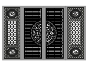 Mẫu cổng sắt CNC 4 cánh trống đồng Phát Tài Phát Lộc