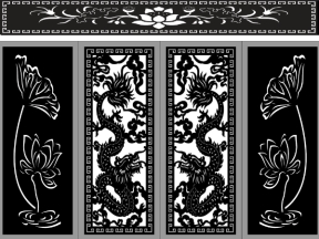 Mẫu cổng sen rồng cnc