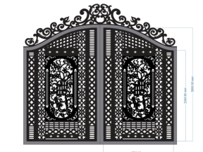 Mẫu cổng tứ quý hoa dây cnc 2 cánh