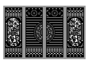Mẫu cổng tứ quý hoa mai cnc