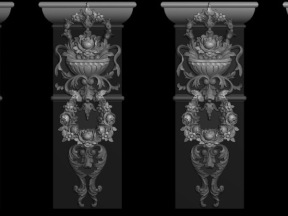 Mẫu cột cửa hoa hồng siêu đẹp cnc