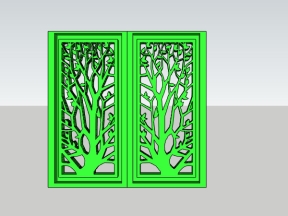 Mẫu cửa sổ hình cây sketchup