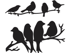 Mẫu decor đàn chim cnc