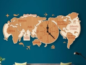 Mẫu đồng hồ bản đồ thế giới file corel