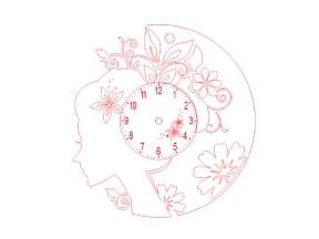 Mẫu đồng hồ hoa và cô gái cnc