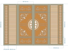 Mẫu file cad cnc cổng 4 cánh dxf