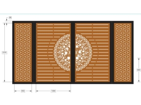 Mẫu file cad cnc cổng 4 cánh trống đồng dxf