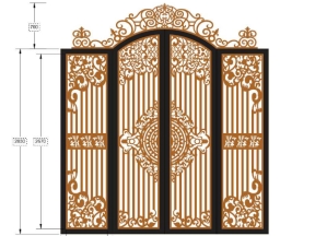 Mẫu file cad cổng 4 cánh vòm cong