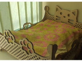 Mẫu giường cnc hình con mèo cho bé đáng yêu