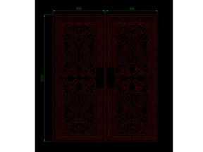 Mẫu hoa văn cửa sắt 2 cánh cnc