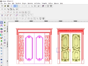 Mẫu hoa văn họa tiết jdpaint cửa chính tân cổ điển