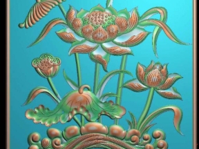 Mẫu hoa văn tủ hoa sen đẹp