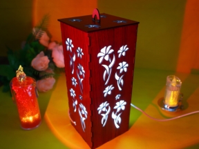 Mẫu hộp đèn trang trí hình hoa lá tây