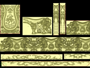 Mẫu Jdpaint thiết kế chi tiết hoa văn bộ mẫu Bàn Voi trong điêu khắc CNC