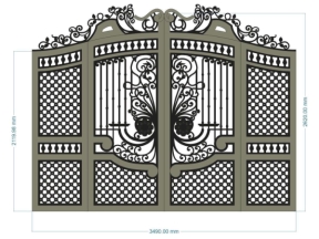 Mẫu mẫu cnc cổng 4 cánh hoa văn