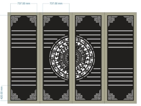 Mẫu mẫu cổng 4 cánh cnc dxf đẹp