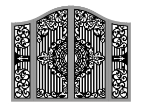 Mẫu mẫu cổng 4 cánh cnc mẫu dxf