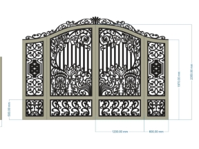 Mẫu mẫu cổng dxf 4 cánh chính và phụ
