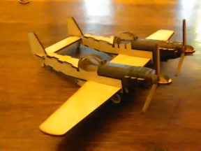Mẫu máy bay cánh quạt kép Mustang bằng gỗ cắt bằng laser file DXF