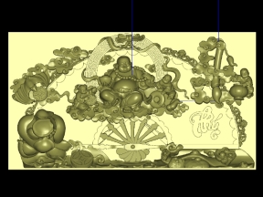 Mẫu quạt di lặc trang trí cnc lộc