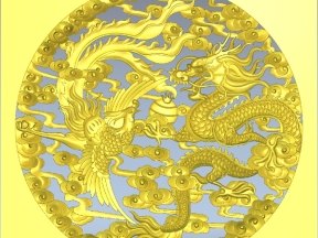 Mẫu rồng phượng bay giữa mây