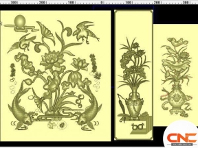 Mẫu sen 3d bình sen cnc thiết kế jdp