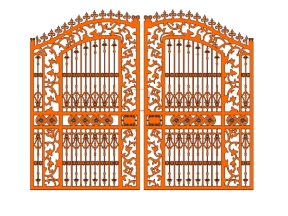 Mẫu thiết kế 2D cắt cổng cnc 2 cánh dành cho biệt thự sang trọng