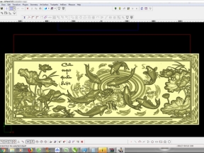 Mẫu thiết kế tranh jdpaint 3d cửu ngư quần hội CNC