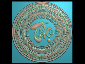 Mẫu tranh chữ thọ tròn cnc