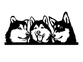 Mẫu tranh cnc 3 chú chó