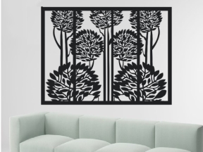 Mẫu tranh CNC rừng cây cách điệu dùng trong decor