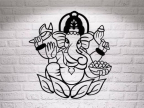 Mẫu tranh decor CNC chú voi con Phật Giáo