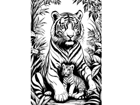 Mẫu tranh decor con hổ cnc