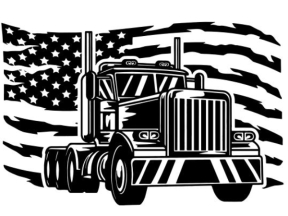 Mẫu tranh decor hình cờ nước Mỹ và xe hơi