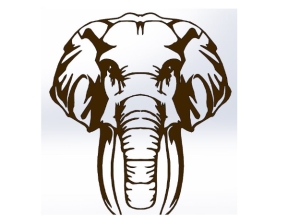 Mẫu tranh decor hình con voi đẹp file corel
