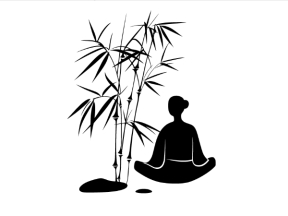 Mẫu tranh decor trúc và người cho spa cnc