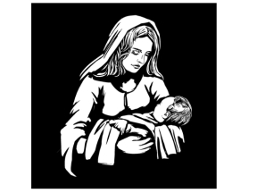 Mẫu tranh đức bà cnc decor