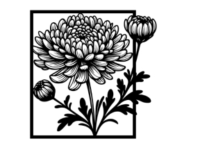 Mẫu tranh hoa cúc cnc