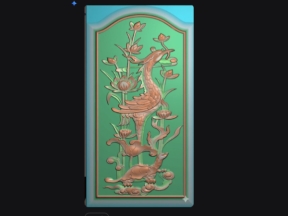 Mẫu tranh sen hạc trên lưng rùa đẹp jdp mới