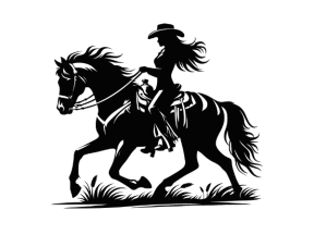 Mẫu tranh thiếu nữ cưỡi ngựa decor cnc