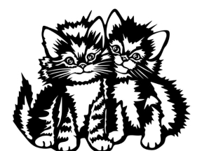 Mẫu tranh treo tường hình 2 chú mèo cnc