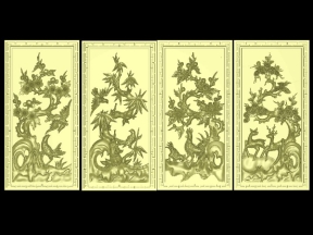 Mẫu tranh tứ quý đẹp cnc