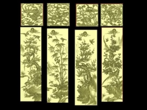 Mẫu tranh tứ quý kết hợp tứ linh