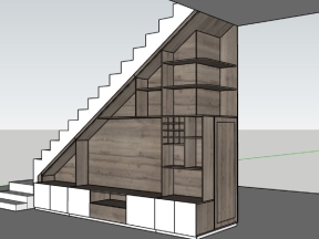 Mẫu tủ cầu thang đẹp file sketchup