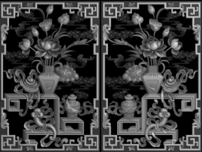 Mẫu tứ quý bình Sen cnc